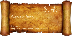 Vincze Andor névjegykártya